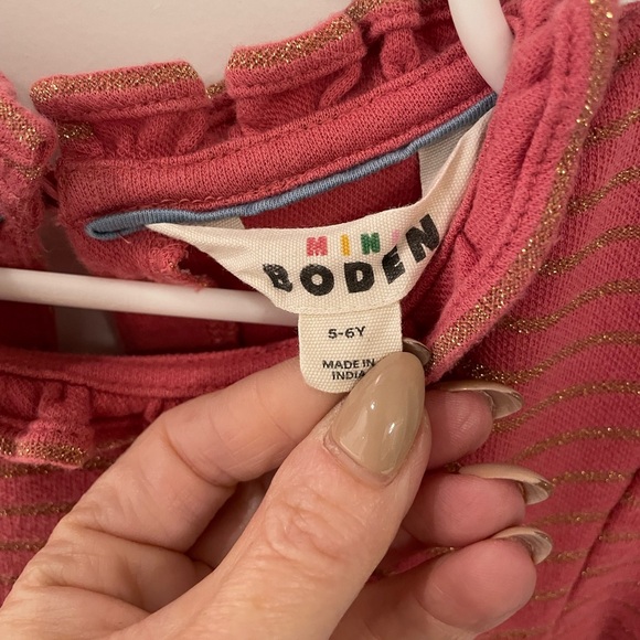 Mini Boden Mauve Pink and Gold Striped Tulle Dress, Size 5-6 - Picture 6 of 7